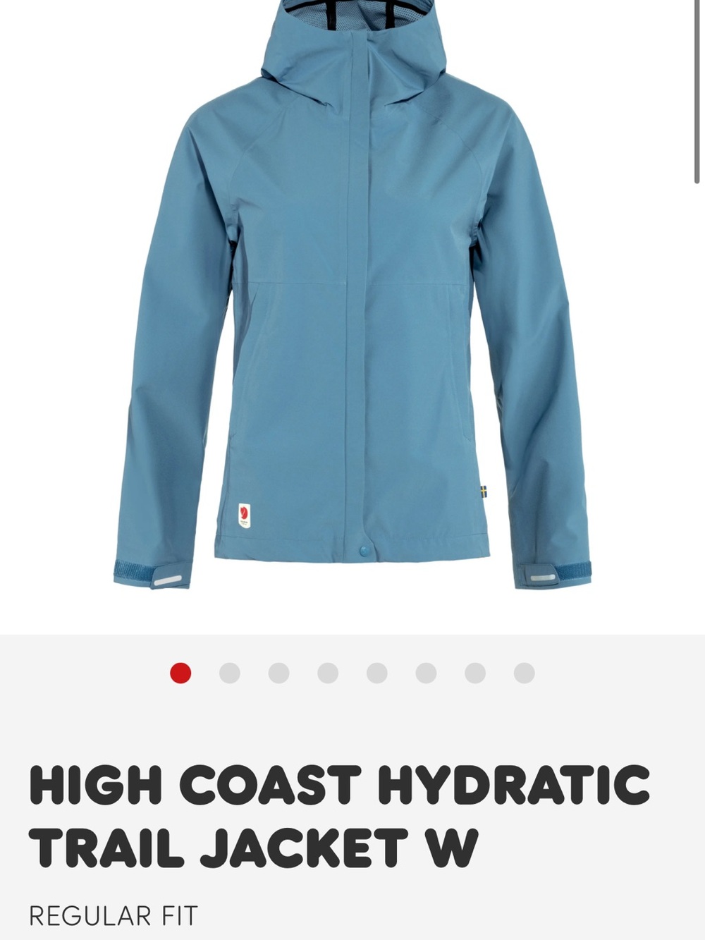 Fjallraven Light Blue Hooded Waterproof Raincoat- size small - Picture 4 of 6